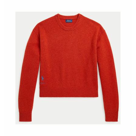 Ralph Lauren Round-neck Strik Rød, Dame Striktrøjer
