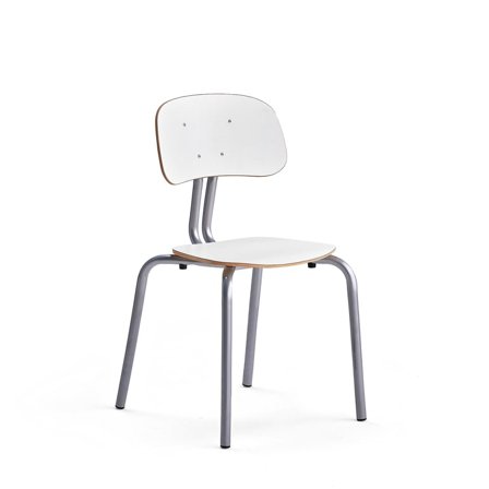 Classroom chair YNGVE, 4 legs, silver, white, H 460 mm