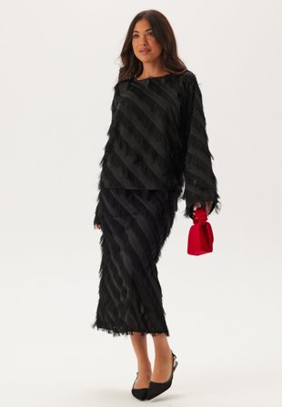 Bubbleroom Occasion-Fringe Midi Skirt-40