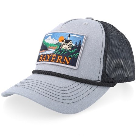 Wild Spirit - Grå trucker Caps - Bundesland Bayern Heather Grey/Black Rope Trucker @ Hatstore