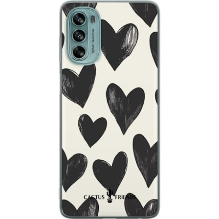 Kompatibel Mobilcover til Motorola Motorola Moto G62 5G Cactus and Friends - Bold Black Love Pattern