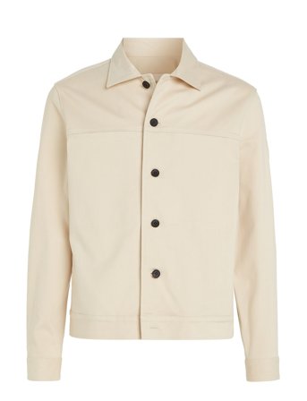 Brushed Cotton Overshirt Overshirts Creme Calvin Klein*Betinget Tilbud