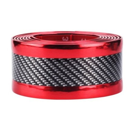 1m pituus 5cm leveys auton ovensuojat hiilikuitu tyyli etupuskurin polkimen sisäänkäynnin suoja kaksinkertainen punainen