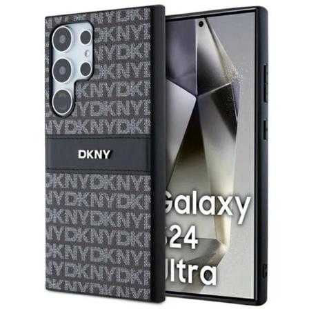 DKNY Galaxy S24 Plus Mobilskal Läder Mono Stripe & Metal Logo