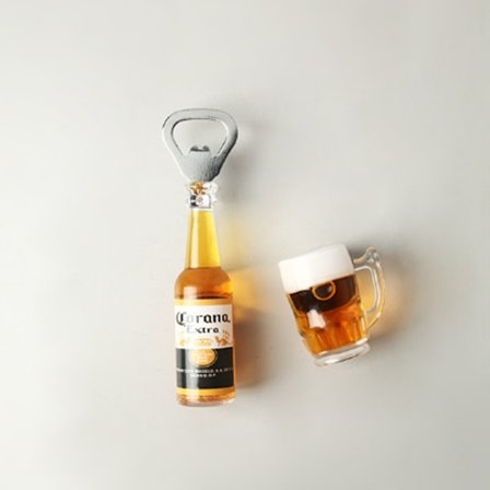 2 stk. ølkapselåbner køleskab med personliggøre