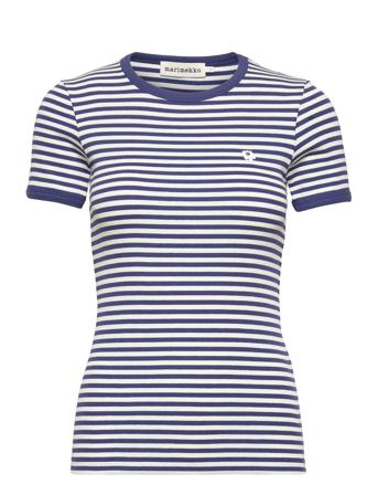 Puoliraita Slim Shortsleeve T-Shirt T-shirt Top Multi/mønstret Marimekko
