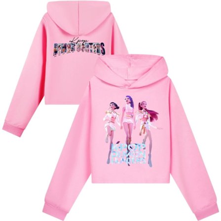 Popmote-mote for barn Demon Hunters-bokstavtrykk hettegenser og joggebukser treningsdresssett