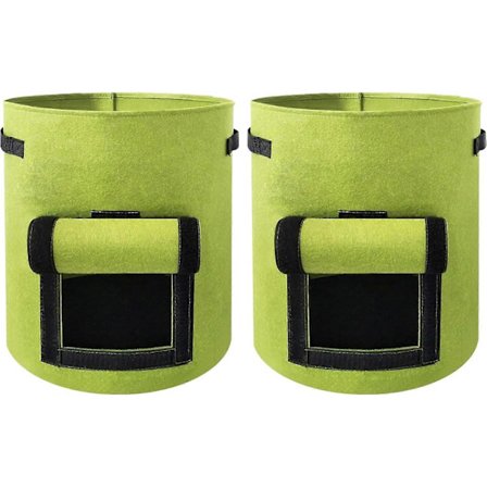 2 STK Kartoffelplantekasser, Kartoffeldyrkningsposer 10 Gallon, Kartoffelplantekasse til dyrkning af kartofler, Kartoffeldyrkningsposer med FlapGrøn