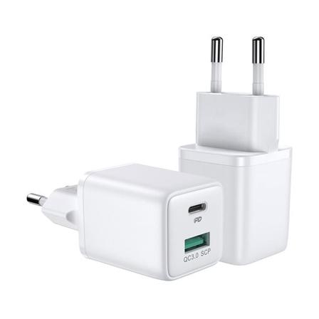 Joyroom USB Väggladdare med 1xUSB QC 3.0 1xUSB-C PD 30W - Vit