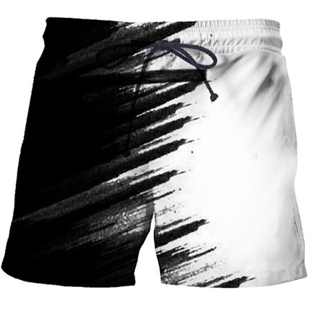 Män 3d-utskrift Andas Seaside Vacation Beach Shorts Badbyxor White