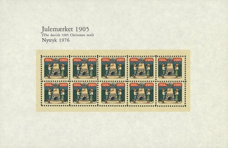 Danmark 1976 - julmärkeark 1905 - Nytryk - Postfrisk