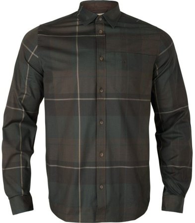 Härkila M's Akse Long-Sleeved Shirt Check Shadow Brown