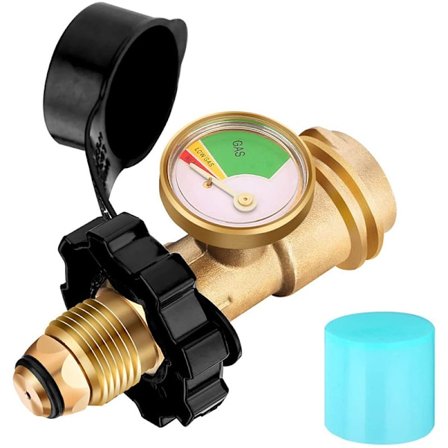 Propangas mätare, POL konvertering QCC med tryckmätare adapter, läckagedetektor tryckmätare, lämplig för gasflaskor och grillapparater