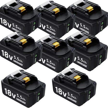18V Li-ion batteri til Makita værktøj, 5,5Ah kapacitet, LED-indikator,8 stk