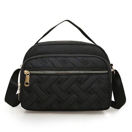 Nylon Square Handbags Olkalaukku MUSTA