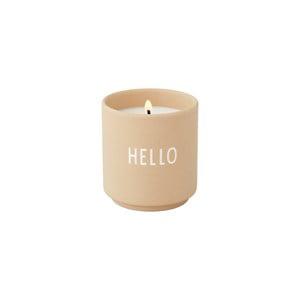 Design Letters Small Beige Hello Scented Candle One Size - Lighting - One size - Beige - Junge