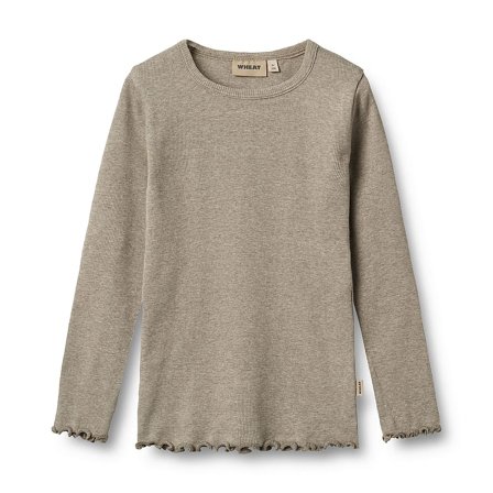 WHEAT T-Shirt Long Sleeve Ida Gravel Melange Str 110/5 år, Tøj & Bolig, Børnetøj, Børneundertrøjer