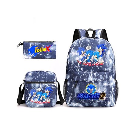 Sonic Student Ryggsäck Tredelad Set8