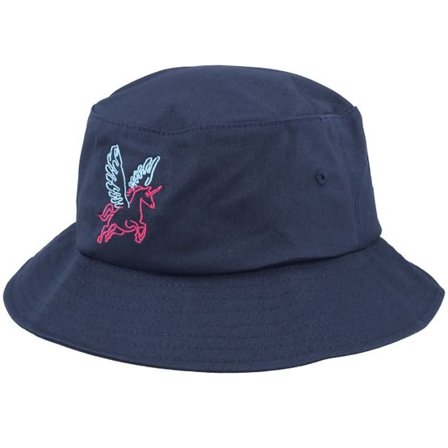 Unicorns - Blå bucket Hatt - Neon Summer Unicorn Navy Bucket @ Hatstore