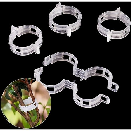 200 kappaletta kasvien varren tukiklipsit, pienet muoviset viiniköynnöksen renkaat tomaateille, ruusuille,