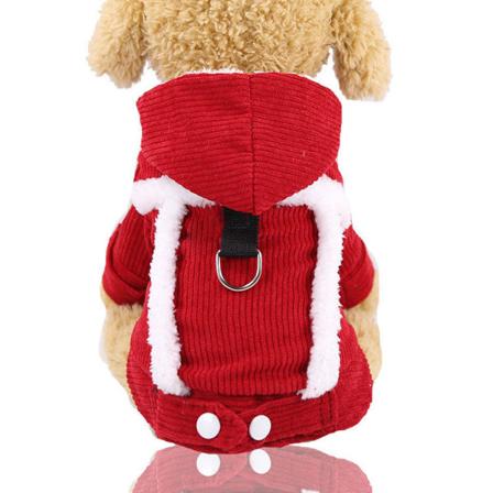 Kjæledyrsklær Dobbeltlags fortykket bomullspolstret klær Kjæledyrsutstyr Corduroy Varm firbent Two legs Red xs