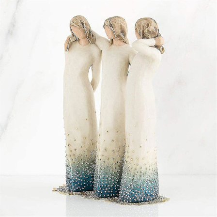 Tre kvinnefigurer i harpiks - Skrivebordsdekorasjon