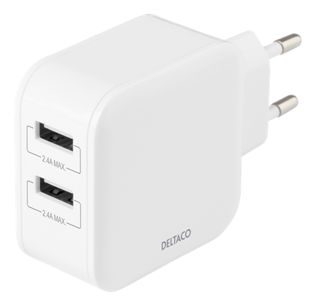 Deltaco strømadapter - USB - 24 watt
