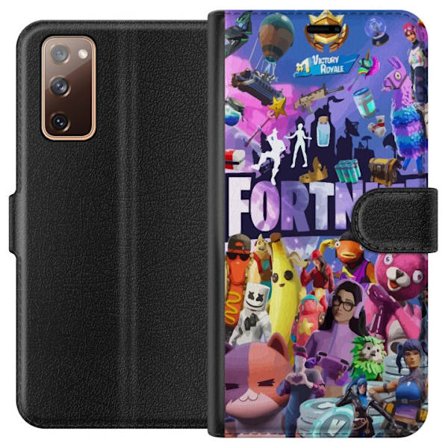 Samsung Galaxy S20 FE Lommeboketui Fylt med populære skins, våpen, llama, Victory Royale-symboler og fargerike detaljer fra spillets univers.