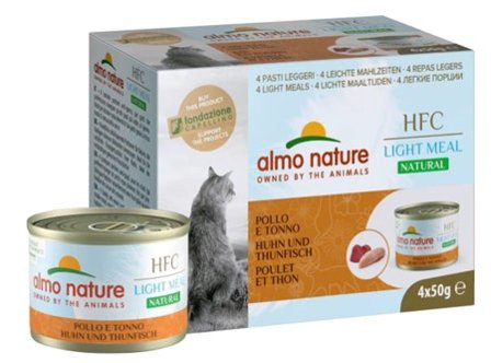 Almo Nature Natural Light Meal Cibo Umido Pollo E Tonno Per Gatti