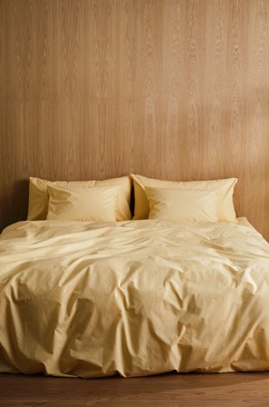 Jotex - Percale Dynetrekksett Dobbeltseng Økologisk Smørgul - ZACK - Kjøp Dobbeltseng hos Jotex