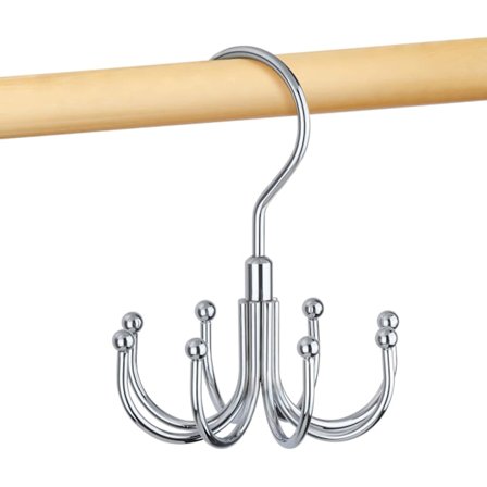 (11×11×14cm) Sølv, 2-pakning Belteholder for Garderobe, Roterbar Metall, Plassbesparende, Belteoppbevaring, Slips Holder