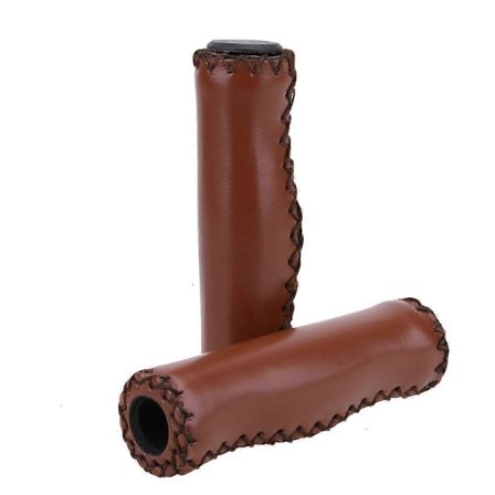 Bike Hand Grips, Vintage Nahkaiset Polkupyörän Kädensijat 3 Paria Retro Keinonahkaiset Polkupyörän Kädensijat - Ruskea 14*7.5*3.5cm