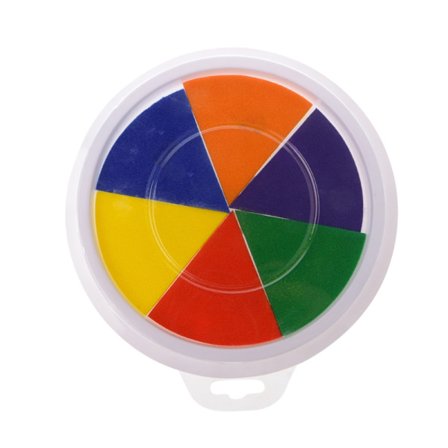 6 Färger Stämpeldyna DIY Fingerfärg Hantverk Korttillverkning Stor Rund För Barn