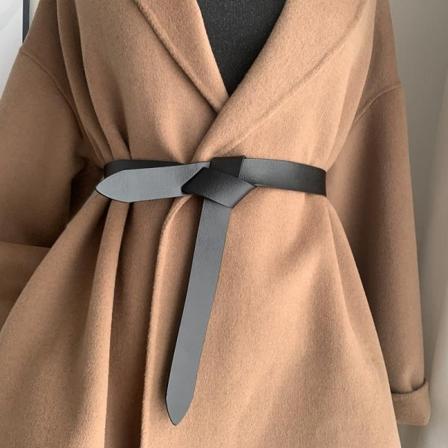 Vegansk lærbelte er perfekt knyttet til en jumpsuit, jakke & kj Black one size