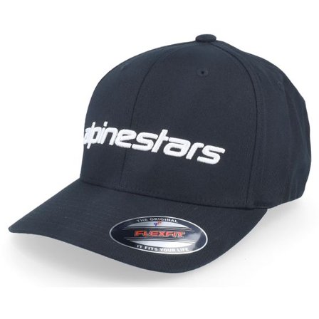 Alpinestars - Svart flexfit Keps - Linear Black/White Flexfit @ Hatstore