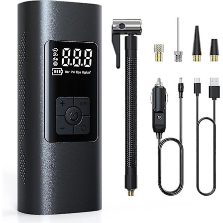 Trådløs, genopladelig dækpumpe, 6000mah batteri dækpumpe 150 Psi bilpumpe elektrisk cykelpumpe håndholdt mini luftpumpe kompressor auto-off