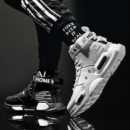 High Top Fashion lädersneakers för män ( set 2)