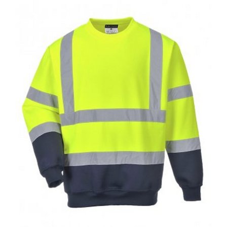 Portwest Hi-Vis Tvåfärgad Sweatshirt M Gul/Marinblå