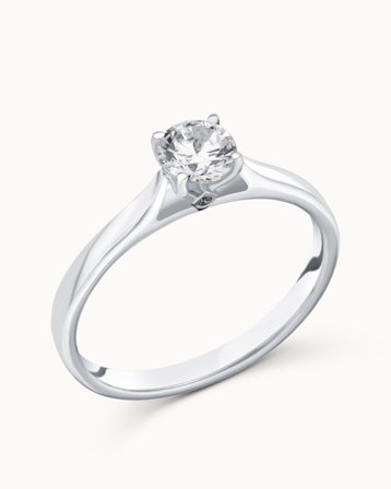 Solitairering Bianca 18K Hvidguld Naturlig Diamant 0.50 Carat - Forlovelsesringe & Vielsesringe hos Vanbruun