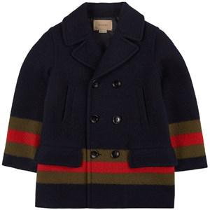 Kids - Gucci Navy Stripe Double Breasted Coat 10 years - Coats and jackets - 10 years - Navy