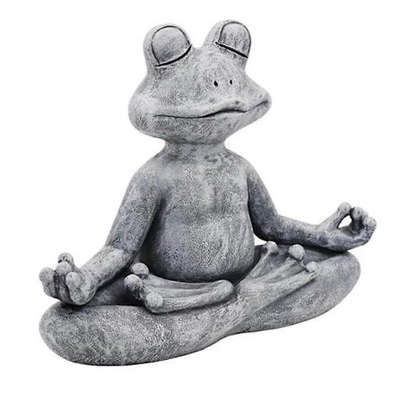 Zen-jooga-asennon sammakkopatsas, meditaatiopatsas zen-joogaan sisä- ja ulkokäyttöön säänkestävällä keinotekoisella kivimateriaalilla, lahjaidea F