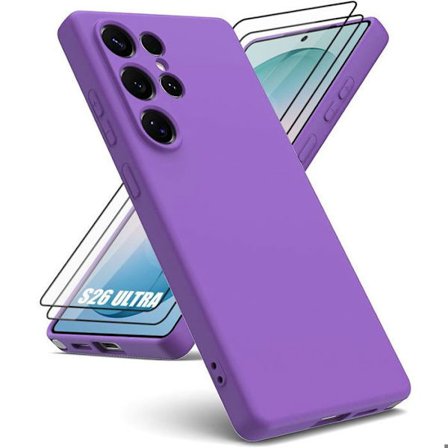 Silikonecover - BOOLING - til Samsung Galaxy S26 Ultra - Slank Fleksibel - 2 Tempereret Glas - Lilla
