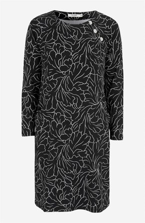 Cellbes of Sweden - Mønstret Jersey-kjole med lommer i svart / beige / mønstret for damer i størrelse 34/36