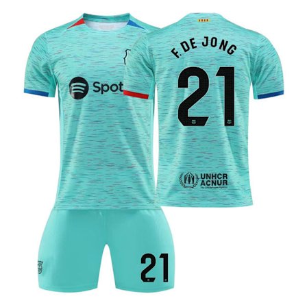 23/24 FC Barcelona Två Bortatröjor Barn Fotbollströja Set