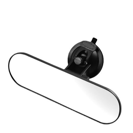 Hvit interiør bilspeil, sugekopp interiørspeil, universelt bilspeil, 360° panoramisk justerbart antirefleks bilspeil (28 x 7 cm)