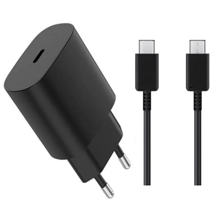 2 stk Samsung Lader Hurtiglader - Adapter + Kabel 25W USB-C 2m