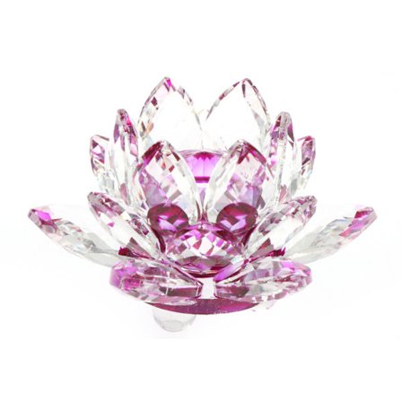 60 mm kvartskrystall Lotus Flower Crafts Glass Fengshui Ornament