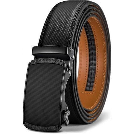 Herrbälte, formellt läderbälte med spärr för män 110 cm, kan klippas till önskad längd