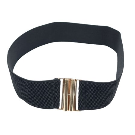 Complement Bälten 5 Cm Elastiskt Bälte Med Smalt Spänne Skärp Dam Svart S/M