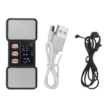 Elektrisk pulsfingermassager til hjem og kontor, metallisk sort